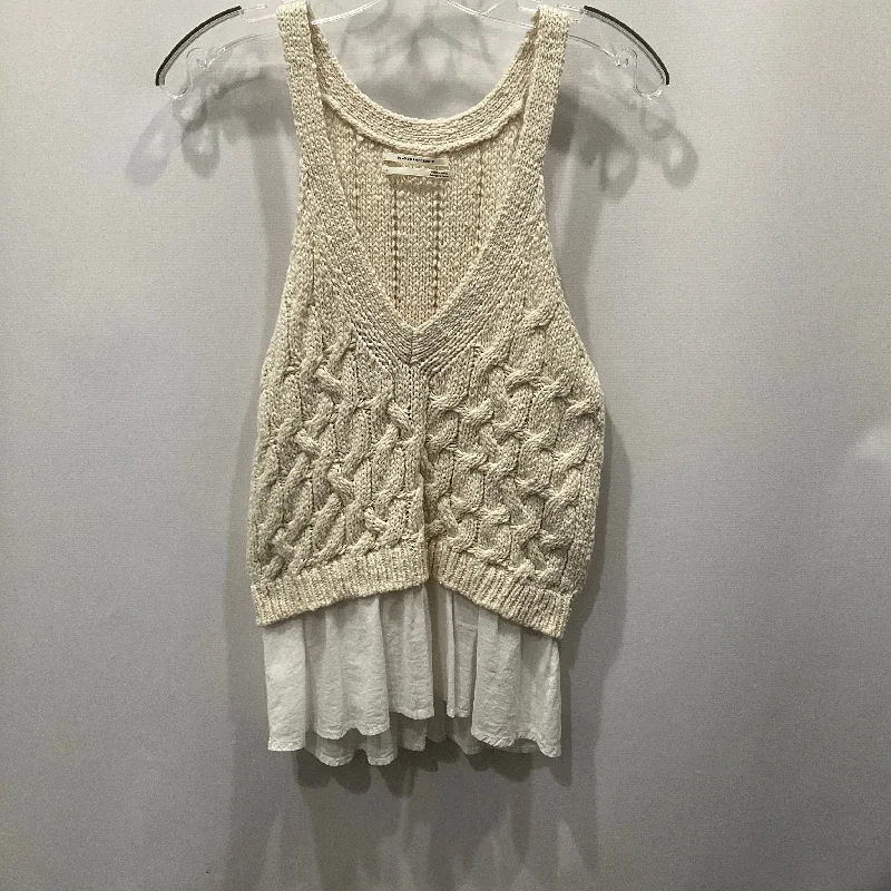 Don't Wait Top Sleeveless By Anthropologie In Cream, Size: L