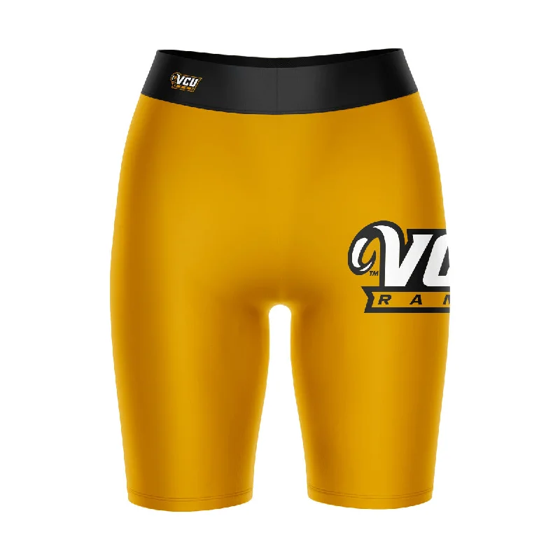Customer Appreciation Sale VCU Rams Virginia Commonwealth Game Day Logo on Thigh and Waistband Gold & Black Womens Bike Shorts by Vive La Fete Customer Appreciation Sale VCU Rams Virginia Commonwealth Game Day Logo on Thigh and Waistband Gold & Black Womens Bike Shorts by Vive La Fete