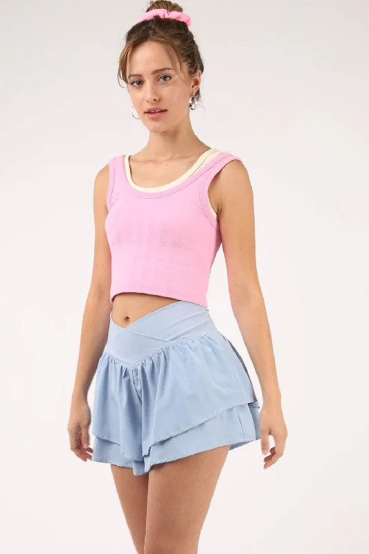 Special Promotion VERY J V-Shaped High Waist Layered Active Shorts