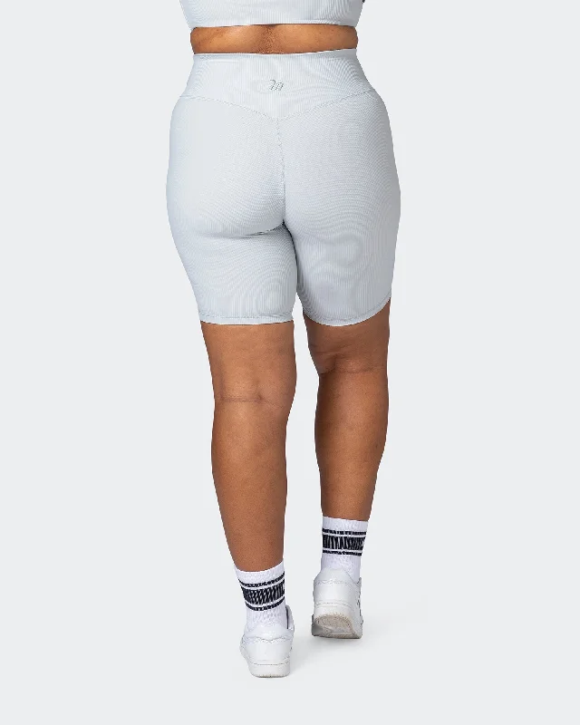 Markdowns Zero Rise Rib Referee Length Shorts - Quiet Grey